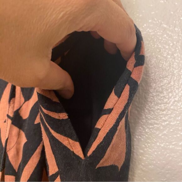 A New Day High-Rise Wide Leg Linen Pull On linen blend Pants palazzo brown L - Picture 6 of 12